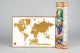 Скретч-карта мира "Премиум Золото/оранжевый"  А2 (59х42см)  Оранжевый тубус